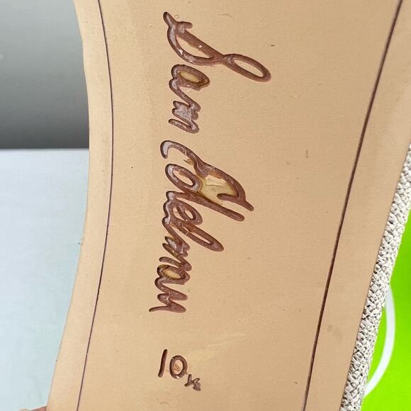 NIB Sam Edelman Yaro Block Heel Sandal Jute Gold sz 10.5 Party Cocktail Wedding - Picture 10 of 12